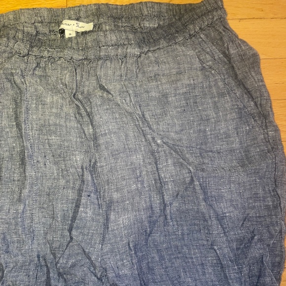 Brand New Spencer + Shaw Blue Heather Linen Pull-On Pants - Picture 16 of 16